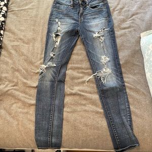 American Eagle Distressed Super Stretch Hi Rise Jegging